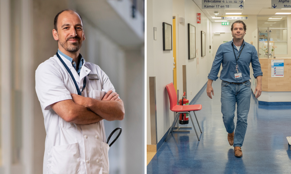 Nefroloog Aiko de Vries (links) en laboratoriumspecialist Arjan Albersen (rechts)